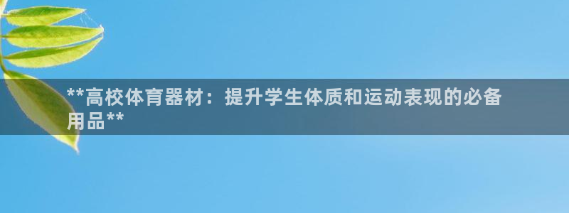 极悦平台注册官方网站下载安卓：**高校体育器材：提升